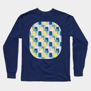 Retro Modernist Geometric Pattern Long Sleeve T-Shirt